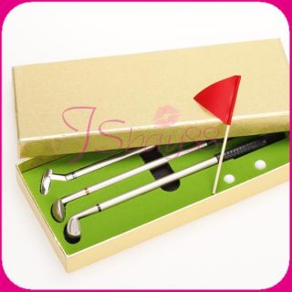 Professional Club Golf Scoring Driver Ball Point Pens Flag Set Kit