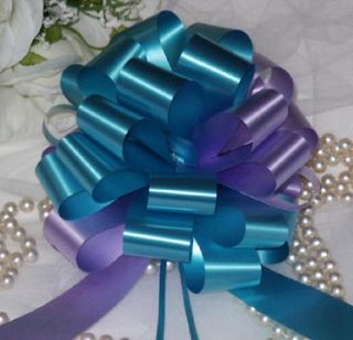 20 TURQUOISE LAVENDER LILAC GIFT PULL BOW BASKET WREATH