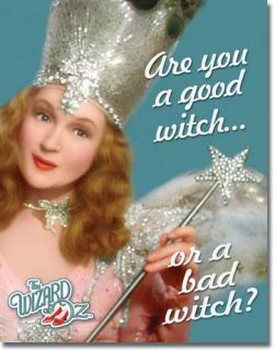 Vintage Retro Tin Sign Wizard of oz Good Witch or Bad