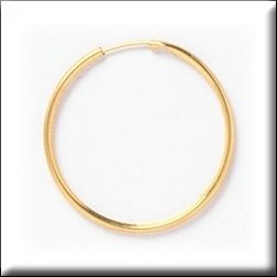 Simply Whispers Gold 1 Hoop Continuous Wire Earrings