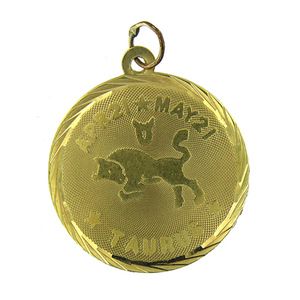 14 KT Yellow Gold Zodiac Taurus Charm Pendant