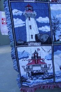  Goodwin Weavers 100 Cotton Lighthouses Throw Afghan Blanket