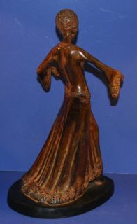 Art Deco Bronze Ball Room Dancing Woman Statue
