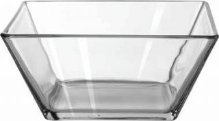 Libbey Crisa Tempo 9 inch Square Glass Bowl Serving Bowl 4 Piece Set