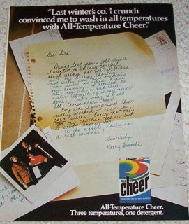 1978 Cheer Laundry Soap Kathy Gosnell Detergent 1 PG Ad