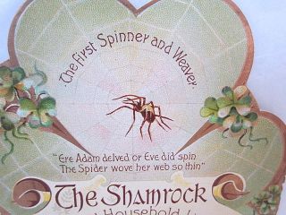Shamrock Linen Weaver & Spinner Irish Spider Advertising Trade card