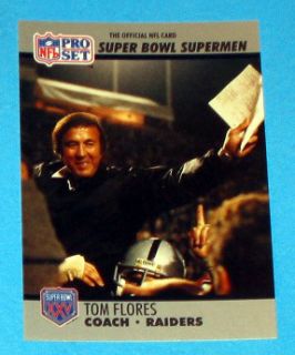 1990 Pro Set Football Tom Flores Card #25 Oakland Raiders Super Bowl