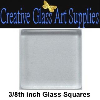 100 3 8 inch Clear Glass Square Mosaic Tiles Jewelry Paint Decoupage