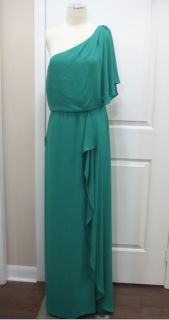 BCBG Max Azria Kendal One Shoulder Ruffled Evening Gown