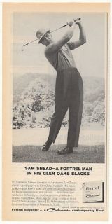 1963 Golfer Sam Snead Glen Oaks Slacks Celanese Fortrel Fiber Photo