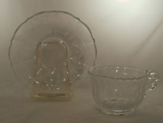 Cambridge Crystal Rose Point 3121 Pattern Cup Saucer Set 3900 17