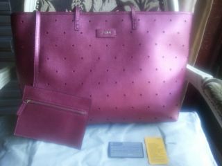 NWT AUTHENTIC Fendi Perforated Roll Bag Raspberry Leather NWT $1190