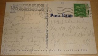  1945 Letter To Pilot Naval Air Station Glenview NEW ORLEANS POST CARD