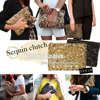  Style Luxury Boxy Metallic Glitter Sequined Clutch Evening Bag