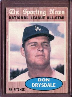 search our store pesamember 1962 topps 398 don drysdale as vg ex