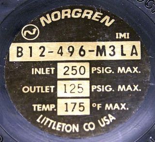 Lot 3 Norgren Maxitrol Gas Pressure Air Regulator B12 496 M3LA/ RV52