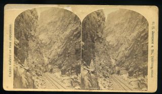 WESTERN STEREOVIEW Grand Canon of The Arkansas DENVER CO Royal Gorge