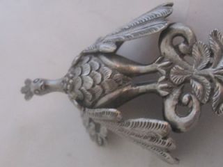 Antique Victorian Silver Indian Turban Pin Peacock