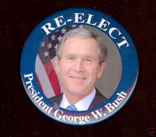 George w Bush 2004 Pin re Elect 3 inch Size
