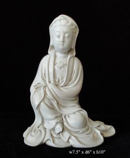 White Porcelain Sitting Cross Leg Kwan Yin Statue VS415