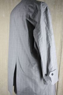 Sanyo Fashion House Gray Glen Plaid 100% Cotton Trench Coat size 42R $