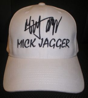 MICK JAGGER CAP / HAT WITH STITCHED AUTOGRAPH