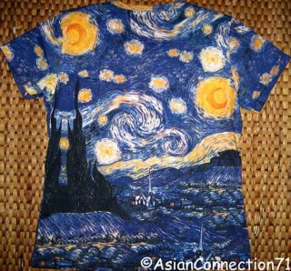 Starry Night New Van Gogh Art T Shirt Misses s M L XL