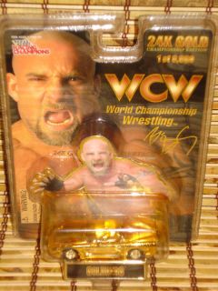 1998 Goldberg WCW 24KT Gold Die Cast Toy Racing Car New