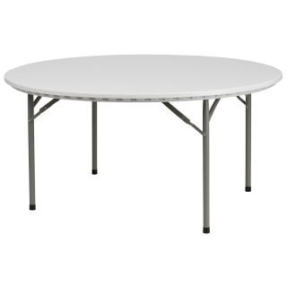 Flash Furniture 60 Round Granite White Plastic Folding Table