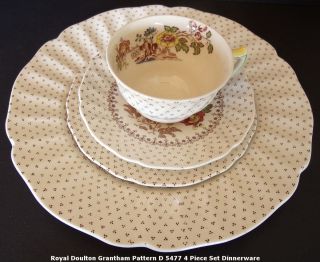 Royal Doulton Grantham Pattern D 5477 4 Piece Set Dinnerware