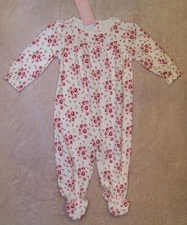 Gymboree Classic Holiday Ivory Floral Sleeper 0 3 M
