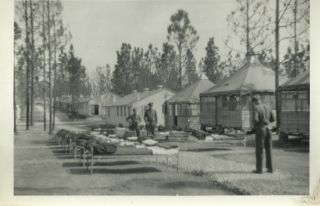 WWII War Authentic Photograph Tent City