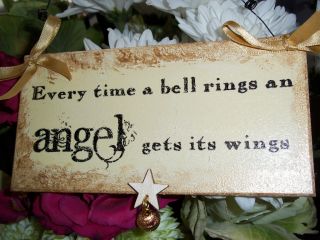  Time A Bell Rings An Angel Gets Its Wings Christmas Sign Plaque
