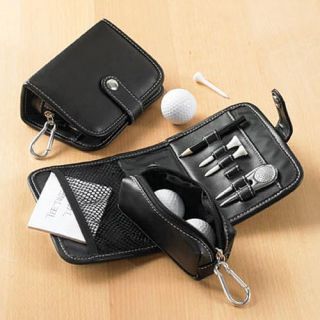 Executive Golf Set Case holds 3 Tees Notepad Pencil Ball Bag Pouch & 3