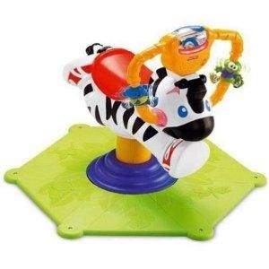 Fisher Price Go Baby Go Bounce Spin Zebra See Notes