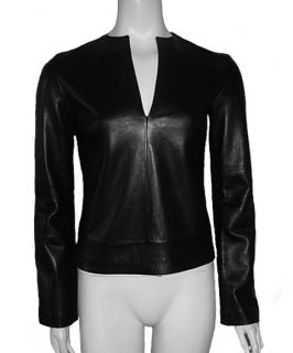 Trend Alert Gianni Versace Couture Leather Fitted Shirt Top Jacket 38