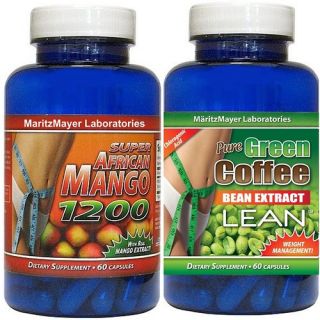 BOTTLE AFRICAN MANGO 1200 (60 Capsules) & 1 BOTTLE PURE GREEN COFFEE