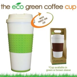 16 oz Biodegradable Eco Green Coffee Cups with Twist on Lid