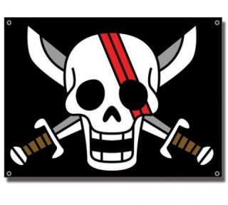 Flag One Piece New Shank Logo Sign Pirates Black Anime