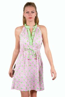 Gretchen Scott Preppy Garden Dress w Drawstring Waist Cute XS L