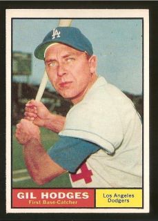 1961 Topps Baseball 460 Gil Hodges NM Brooklyn Los Angeles Dodgers