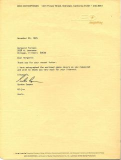 Mercury Astronaut Gordon Cooper Letter Signed