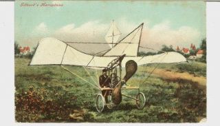 C1910 Postcard Airplane Gilberts Monoplane