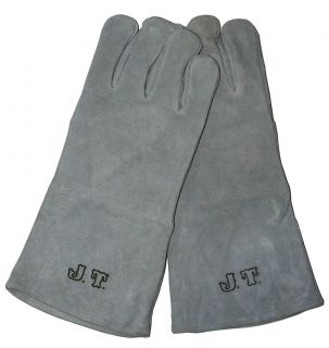 Leather Dutch Oven Grilling BBQ Gloves Personalized Red Nice Gift Idea