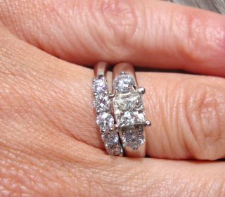 Scott Kay Crown Princess Diamond Platinum Engagement Wedding Ring Band