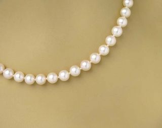 Gordons 14k Yellow Gold Clasp Pearls Strand Necklace