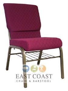 19 Commercial Burgundy Fabric Church Chapel Stacking Chair