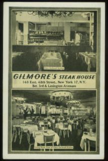 071811 Gilmores Steak House Restaurant New York CIY Postcard