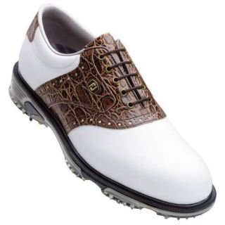 New FootJoy Dryjoy Mens Tour Golf Shoes 53754 Medium White Brown