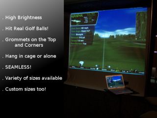 Golf Simulator Projection Hitting Impact Screen 8 0H x 9 5W for Any